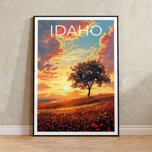 Idaho Poster, Idaho Print, Plains Poster, Tree Print, Outdoor Travel Poster, Idaho Art, Idaho Gift
