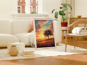 Idaho Poster, Idaho Print, Plains Poster, Tree Print, Outdoor Travel Poster, Idaho Art, Idaho Gift