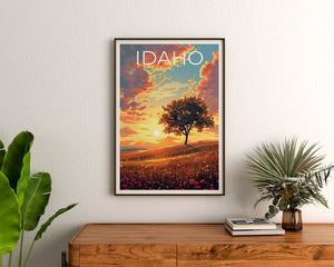 Idaho Poster, Idaho Print, Plains Poster, Tree Print, Outdoor Travel Poster, Idaho Art, Idaho Gift