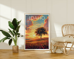 Idaho Poster, Idaho Print, Plains Poster, Tree Print, Outdoor Travel Poster, Idaho Art, Idaho Gift