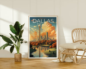 Dallas Travel Poster, Texas Wall Art, Texas Print, Dallas Poster, Texas Poster, Dallas Print