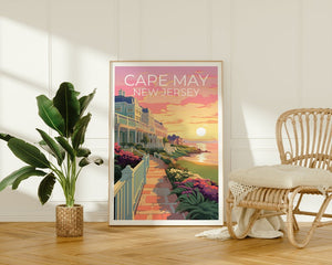 Cape May Travel Poster, New Jersey Wall Art, New Jersey Print, Cape May Poster, New Jersey Poster, Cape May Print