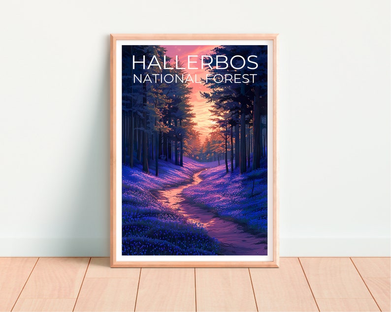 Hallerbos National Forest Poster, Hallerbos Print, Belgium Poster, Belgium Print, Bluebells Poster, Flower Poster, Hallerbos Art