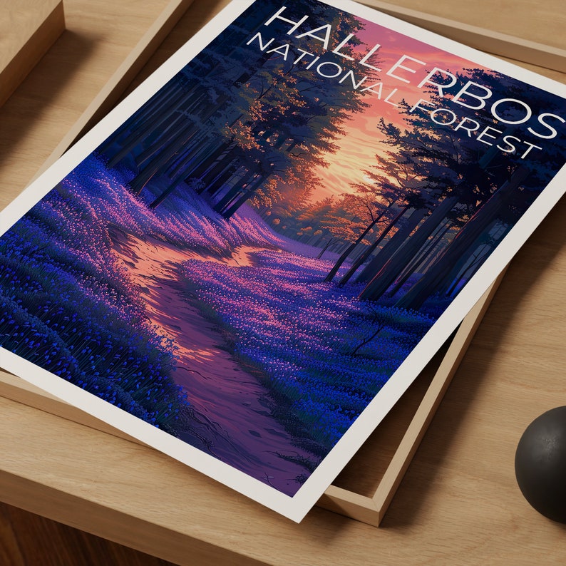 Hallerbos National Forest Poster, Hallerbos Print, Belgium Poster, Belgium Print, Bluebells Poster, Flower Poster, Hallerbos Art