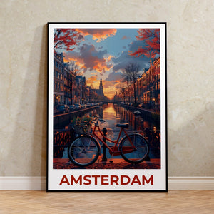 Amsterdam Poster, Amsterdam Print, Holland Poster, Holland Print, Amsterdam Travel Poster, Netherlands Art, Amsterdam Art