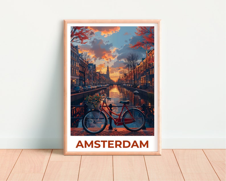 Amsterdam Poster, Amsterdam Print, Holland Poster, Holland Print, Amsterdam Travel Poster, Netherlands Art, Amsterdam Art