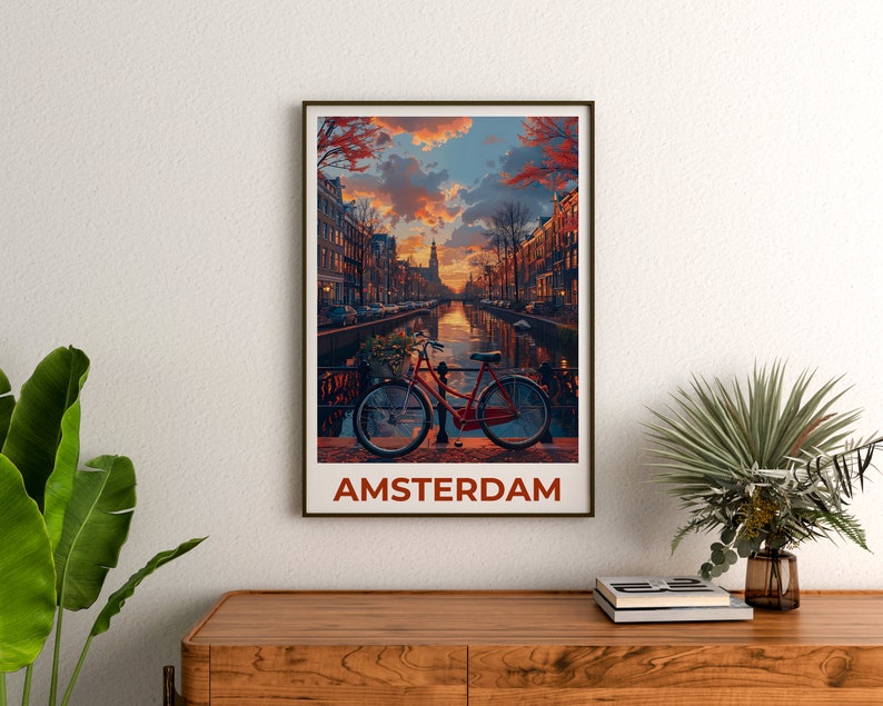 Amsterdam Poster, Amsterdam Print, Holland Poster, Holland Print, Amsterdam Travel Poster, Netherlands Art, Amsterdam Art