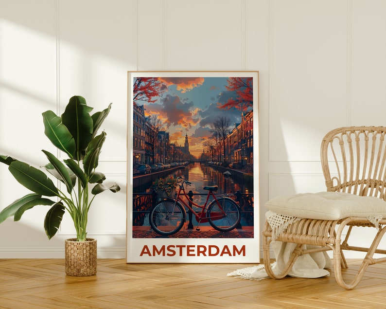Amsterdam Poster, Amsterdam Print, Holland Poster, Holland Print, Amsterdam Travel Poster, Netherlands Art, Amsterdam Art