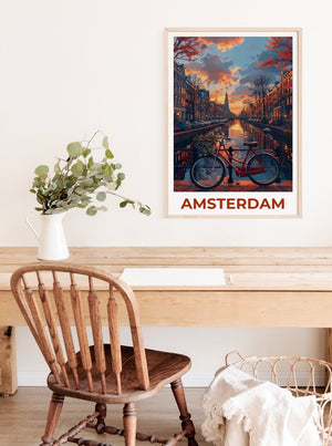 Amsterdam Poster, Amsterdam Print, Holland Poster, Holland Print, Amsterdam Travel Poster, Netherlands Art, Amsterdam Art