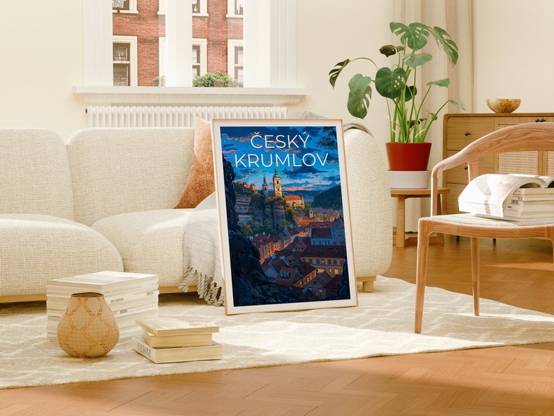 Cesky Krumlov Travel Poster, Czech Republic Wall Art, Czech Republic Print, Český Krumlov Poster, Czech Republic Bridge Poster
