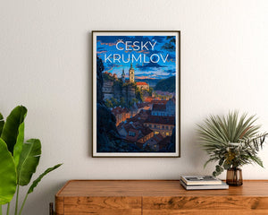 Cesky Krumlov Travel Poster, Czech Republic Wall Art, Czech Republic Print, Český Krumlov Poster, Czech Republic Bridge Poster