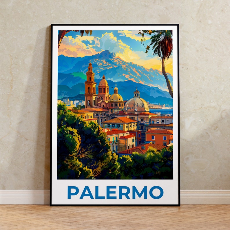 Palermo Poster, Palermo Print, Sicily Art, Italy Print, Palermo Travel Poster, Sicily Poster, Palermo Art
