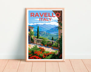 Ravello Travel Poster, Italy Wall Art, Italy Print, Ravello Poster, Italy Poster, City Poster, Ravello Art