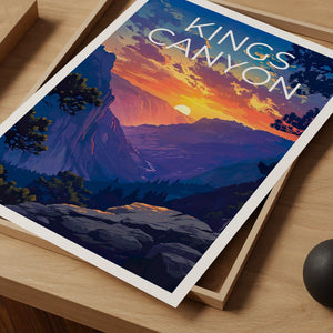 Affiche de voyage Kings Canyon, art mural de Californie, impression de Californie, affiche Kings Canyon, affiche de Californie, affiche de nature, art Kings Canyon