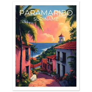 Paramaribo Travel Print, Suriname Poster, Coast Wall Art, South America Illustration, Paramaribo Poster, Home Decor, Birthday Gift