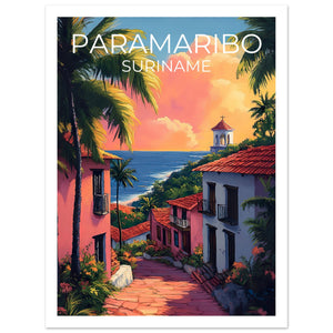 Paramaribo Travel Print, Suriname Poster, Coast Wall Art, South America Illustration, Paramaribo Poster, Home Decor, Birthday Gift