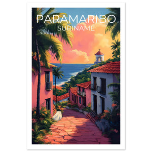 Paramaribo Travel Print, Suriname Poster, Coast Wall Art, South America Illustration, Paramaribo Poster, Home Decor, Birthday Gift