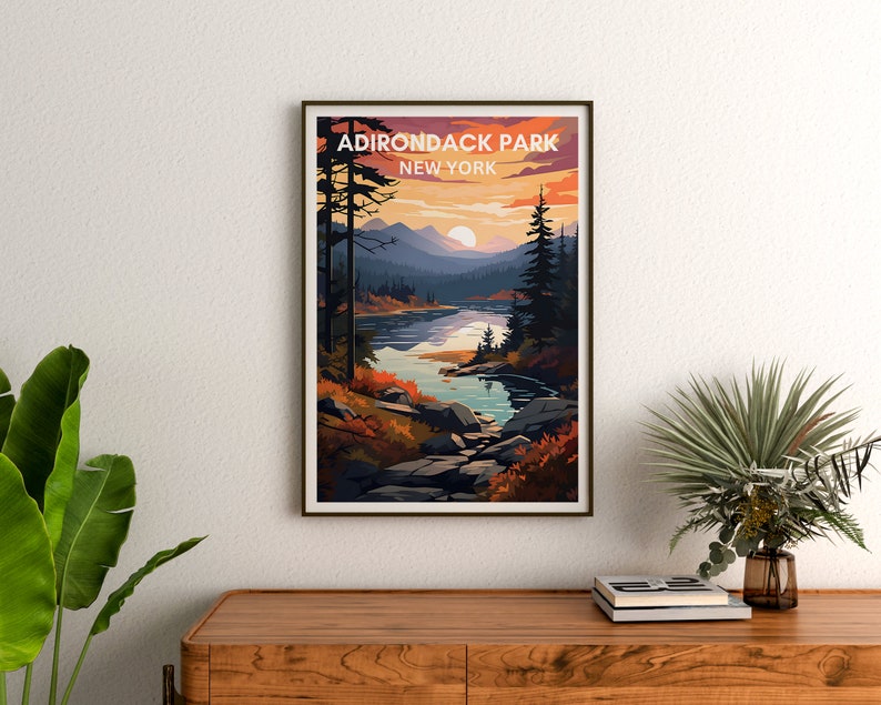 Adirondack Park Print -  New York Mountain Poster -  Forest Wall Art