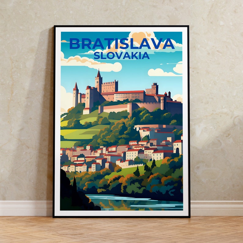 Bratislava Travel Poster, Slovakia Wall Art, Slovakia Print, Bratislava Poster, Bratislava Castle Poster, City Poster, Bratislava Art