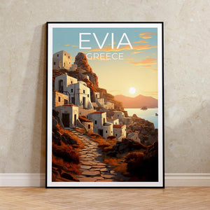 Evia Travel Poster, Greece Wall Art, Greece Print, Evia Poster, Greece Poster, Euboea Poster, Evia Art