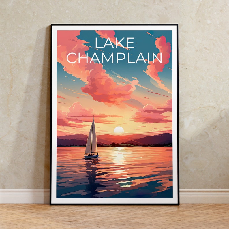 Lake Champlain Poster, New York Wandkunst, Vermont Druck, Quebec Poster, Lake Champlain Poster, See Poster, Lake Champlain Druck