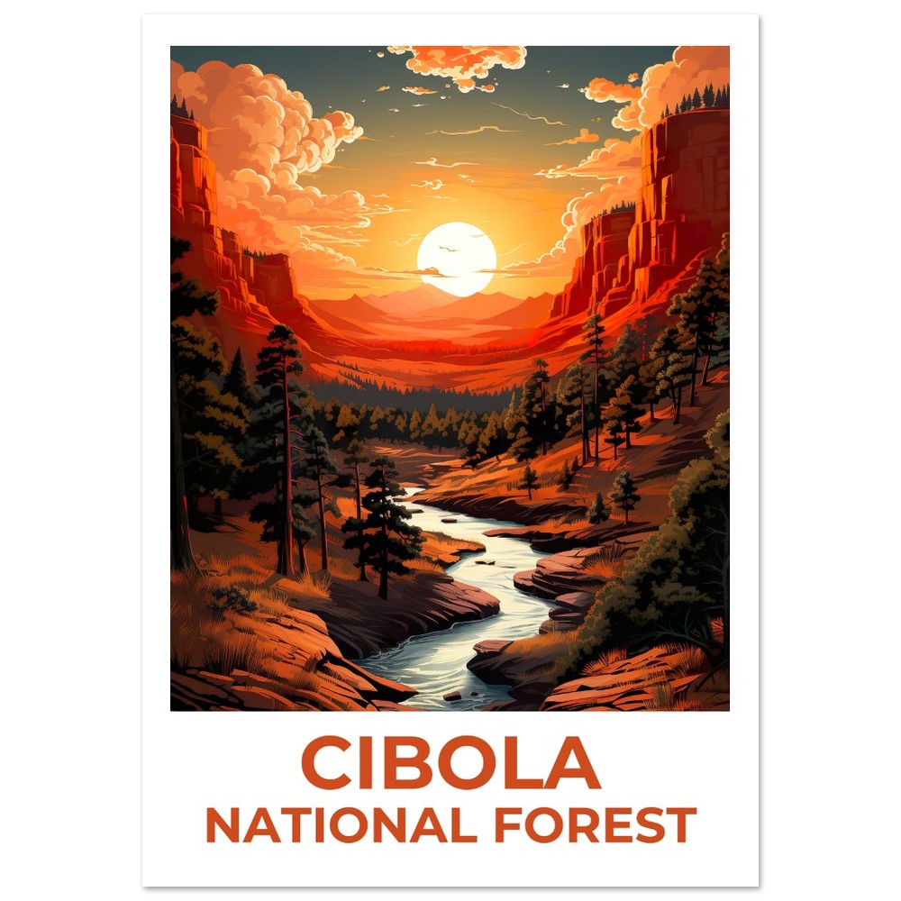 Cibola Forest Travel Poster, New Mexico Wall Art, New Mexico Print, Cibola Fores Poster, New Mexico Poster, Forest Poster