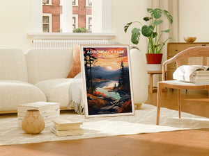 Affiche du parc Adirondack, Art mural de New York, Impression de New York, Affiche du parc Adirondack, Affiche de montagne, Affiche de nature, Art des Adirondacks