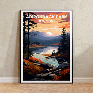 Affiche du parc Adirondack, Art mural de New York, Impression de New York, Affiche du parc Adirondack, Affiche de montagne, Affiche de nature, Art des Adirondacks