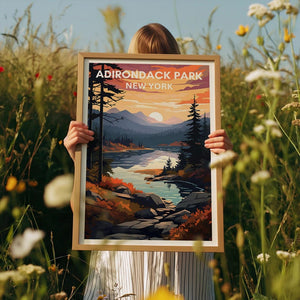 Affiche du parc Adirondack, Art mural de New York, Impression de New York, Affiche du parc Adirondack, Affiche de montagne, Affiche de nature, Art des Adirondacks