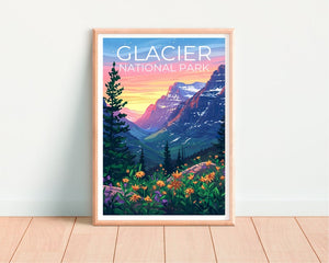 Glacier National Park Print -  Montana Mountain Poster