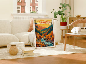 Pisgah Reiseposter, North Carolina Wandkunst, North Carolina Druck, Pisgah Poster, Appalachen Poster, Natur Poster
