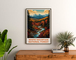 White Mountain Forest Reiseposter, New Hampshire Wandkunst, Maine Druck, White Mountain Forest Poster, Natur Poster, Reisegeschenk