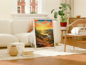 Affiche de voyage du parc Acadia, art mural du Maine, impression du Maine, affiche du parc Acadia, affiche du Maine, affiche de la nature, impression du parc Acadia