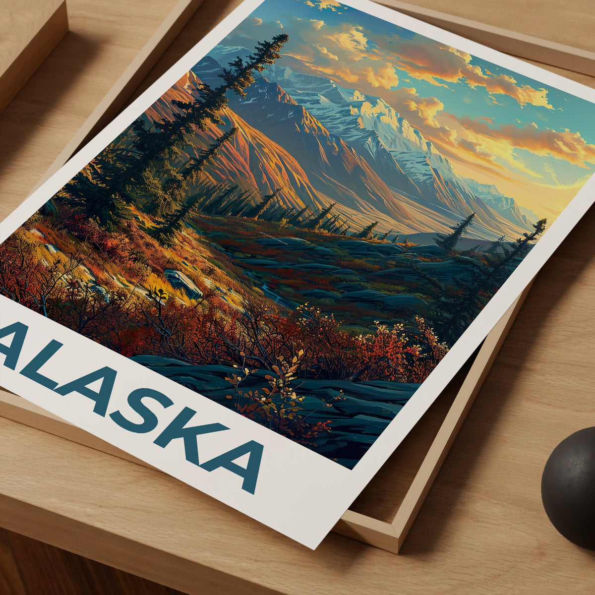 Affiche de voyage en Alaska, Art mural de montagne, Impression de montagne, Affiche d'Alaska, Affiche de montagne, Impression d'Alaska, Art de l'Alaska