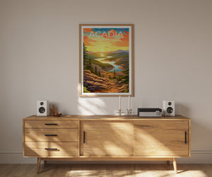 Affiche de voyage du parc Acadia, art mural du Maine, impression du Maine, affiche du parc Acadia, affiche du Maine, affiche de la nature, impression du parc Acadia