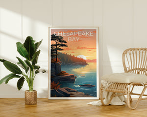 Chesapeake Bay Reiseposter, Virginia Wandkunst, Delaware Druck, Chesapeake Bay Poster, Maryland Poster, Chesapeake Bay Art