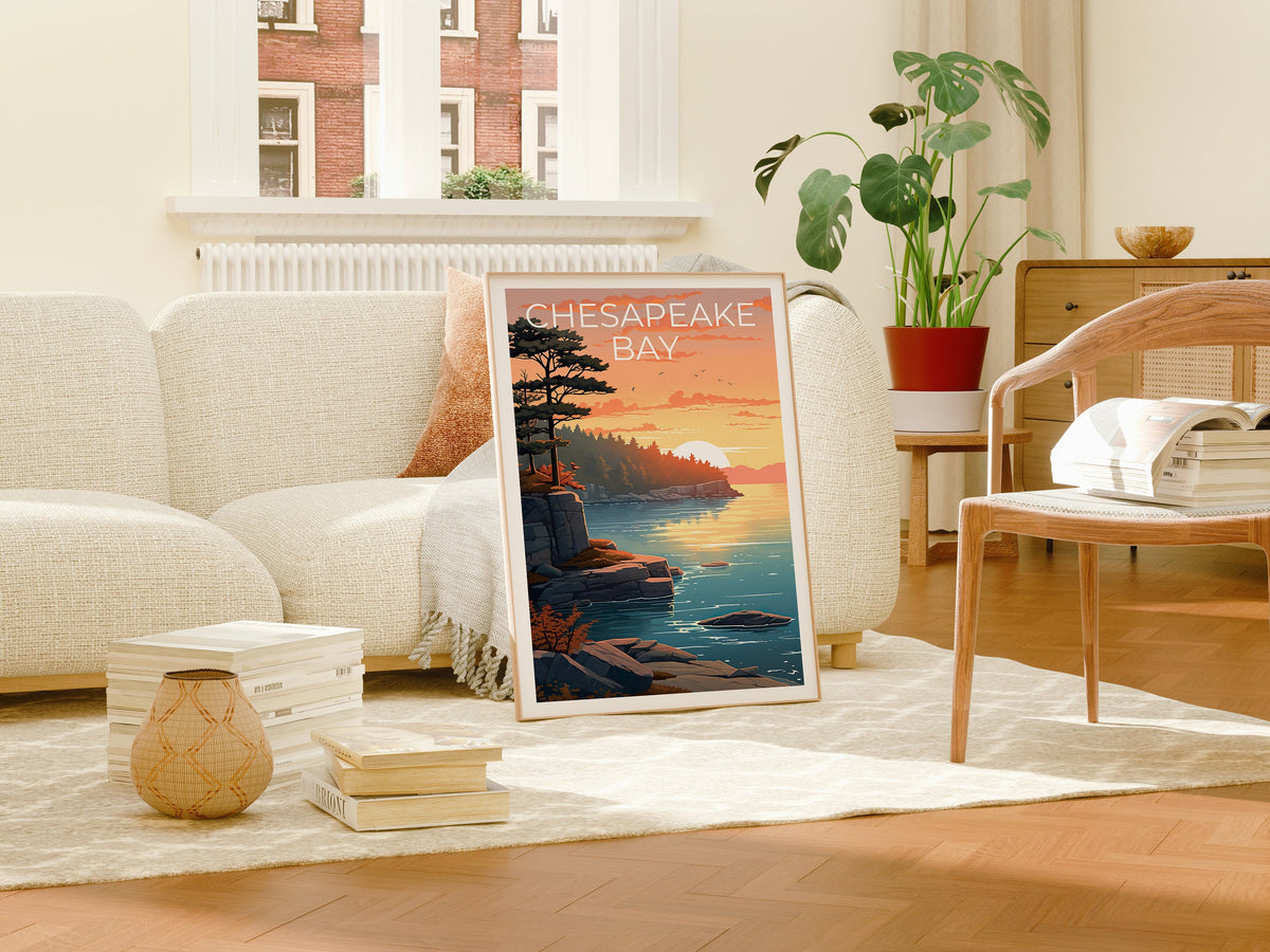 Chesapeake Bay Reiseposter, Virginia Wandkunst, Delaware Druck, Chesapeake Bay Poster, Maryland Poster, Chesapeake Bay Art