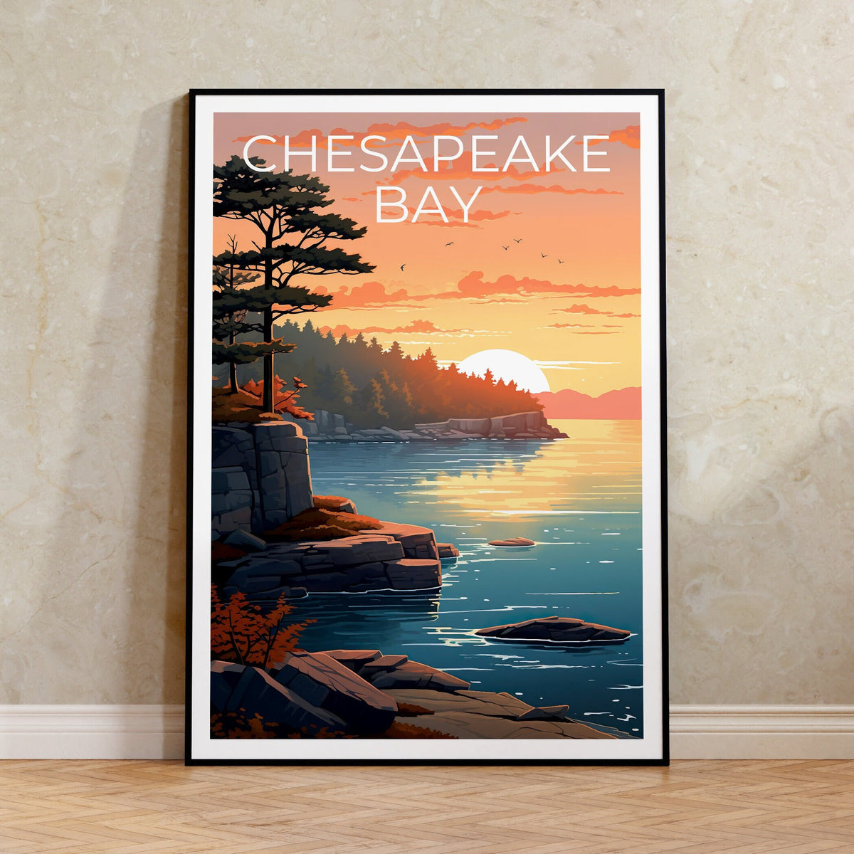 Chesapeake Bay Reiseposter, Virginia Wandkunst, Delaware Druck, Chesapeake Bay Poster, Maryland Poster, Chesapeake Bay Art