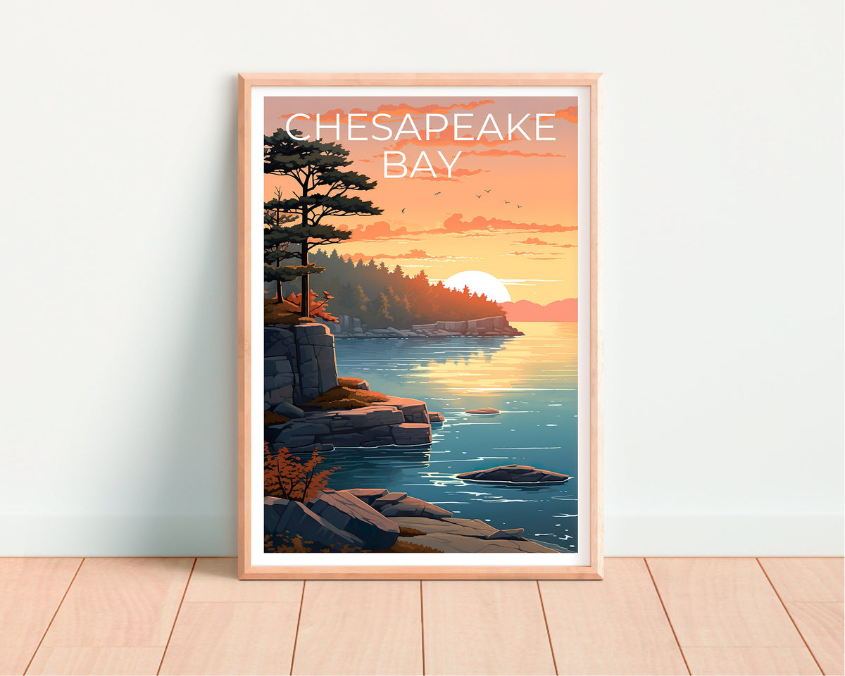 Chesapeake Bay Reiseposter, Virginia Wandkunst, Delaware Druck, Chesapeake Bay Poster, Maryland Poster, Chesapeake Bay Art