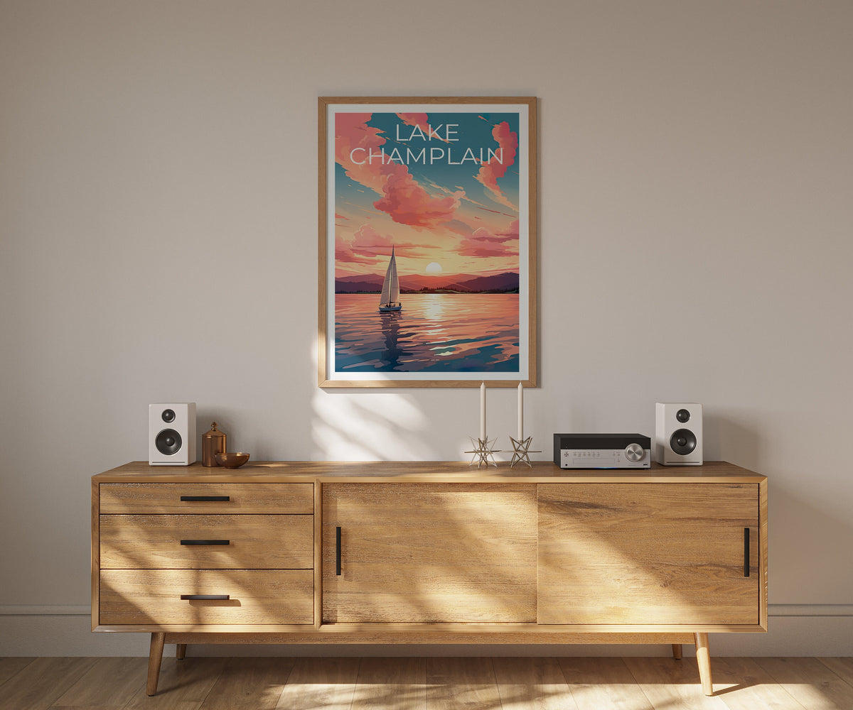 Lake Champlain Poster, New York Wandkunst, Vermont Druck, Quebec Poster, Lake Champlain Poster, See Poster, Lake Champlain Druck