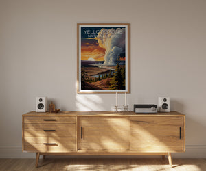 Yellowstone Reiseposter, Wyoming Kunst, Wyoming Druck, Yellowstone Poster, Wyoming Poster, Old Faithful Poster, Yellowstone Druck