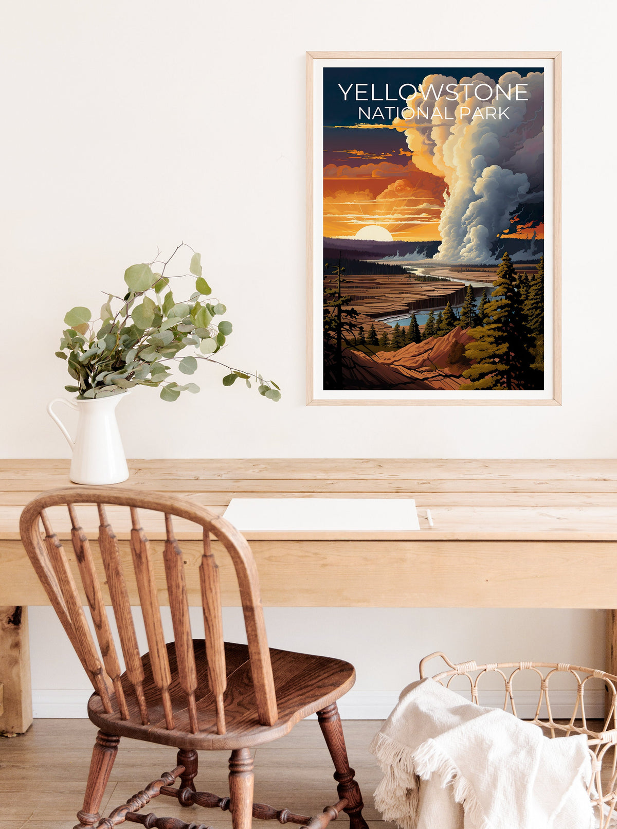 Yellowstone Reiseposter, Wyoming Kunst, Wyoming Druck, Yellowstone Poster, Wyoming Poster, Old Faithful Poster, Yellowstone Druck