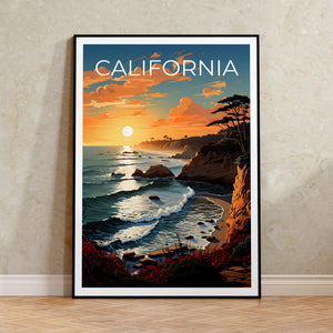Kalifornien Reiseposter, Küstenwandkunst, Küstendruck, Kalifornien Poster, Küstenposter, Kalifornien Druck, Kalifornien Kunst