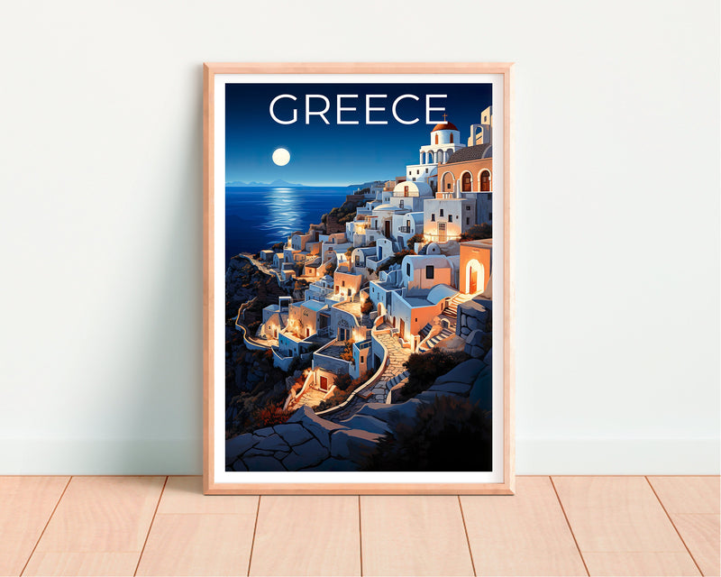 Greece Poster – Greek Islands Mediterranean Scene Art