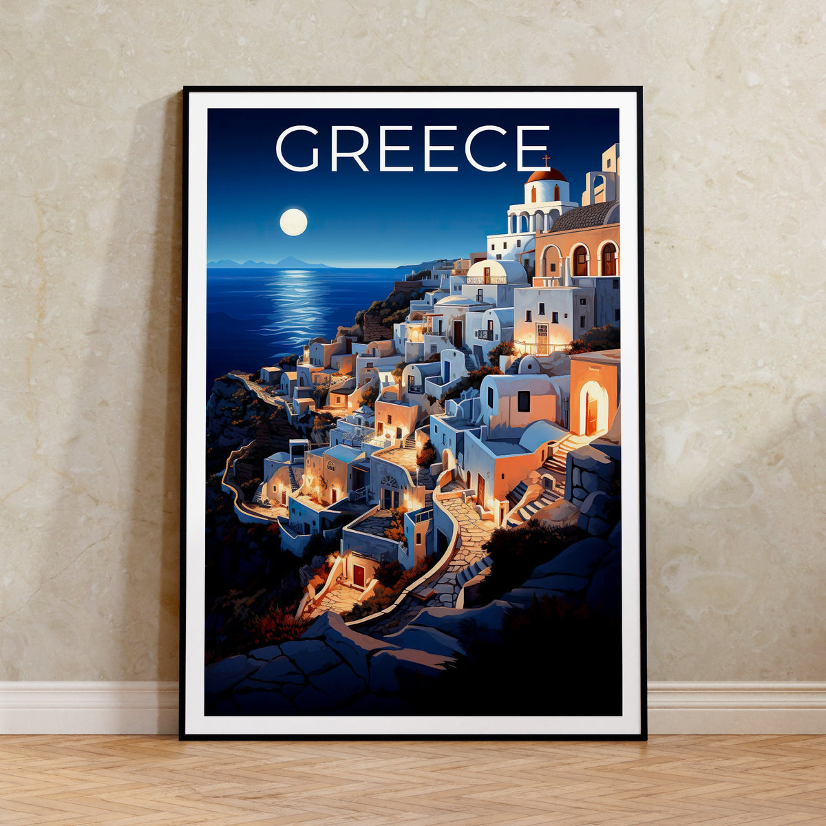 Greece Poster – Greek Islands Mediterranean Scene Art