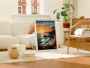 Kalifornien Reiseposter, Küstenwandkunst, Küstendruck, Kalifornien Poster, Küstenposter, Kalifornien Druck, Kalifornien Kunst