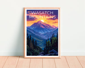 Affiche des montagnes Wasatch, impression Wasatch, affiche de l'Utah, impression de l'Idaho, affiche de voyage Wasatch, art Wasatch, impression des montagnes Wasatch