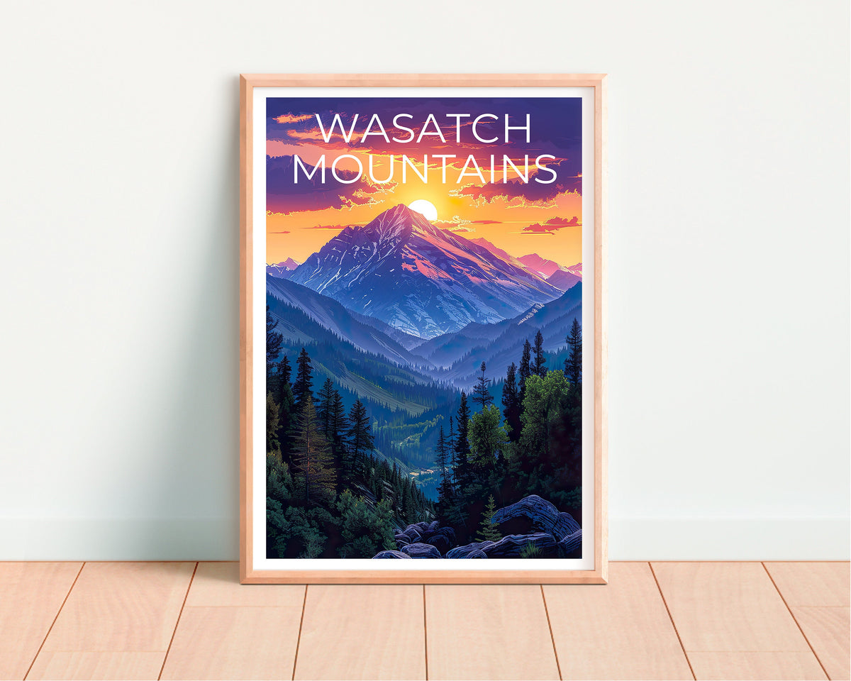 Affiche des montagnes Wasatch, impression Wasatch, affiche de l'Utah, impression de l'Idaho, affiche de voyage Wasatch, art Wasatch, impression des montagnes Wasatch