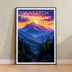 Affiche des montagnes Wasatch, impression Wasatch, affiche de l'Utah, impression de l'Idaho, affiche de voyage Wasatch, art Wasatch, impression des montagnes Wasatch