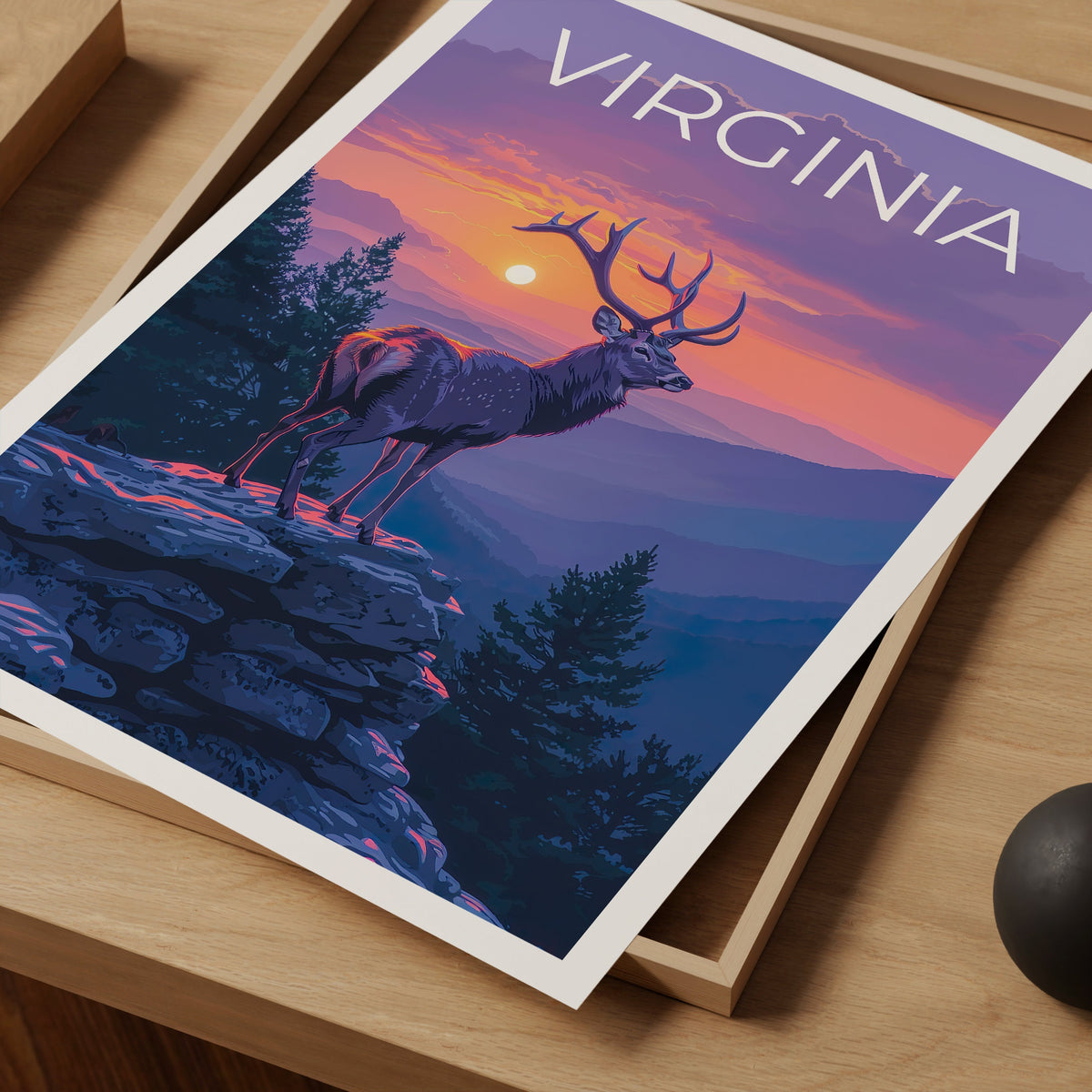 Virginia Poster, Virginia Druck, Hirsch Kunst, Hirsch Druck, Virginia Reise Poster, Hirsch Poster, Shenandoah Poster